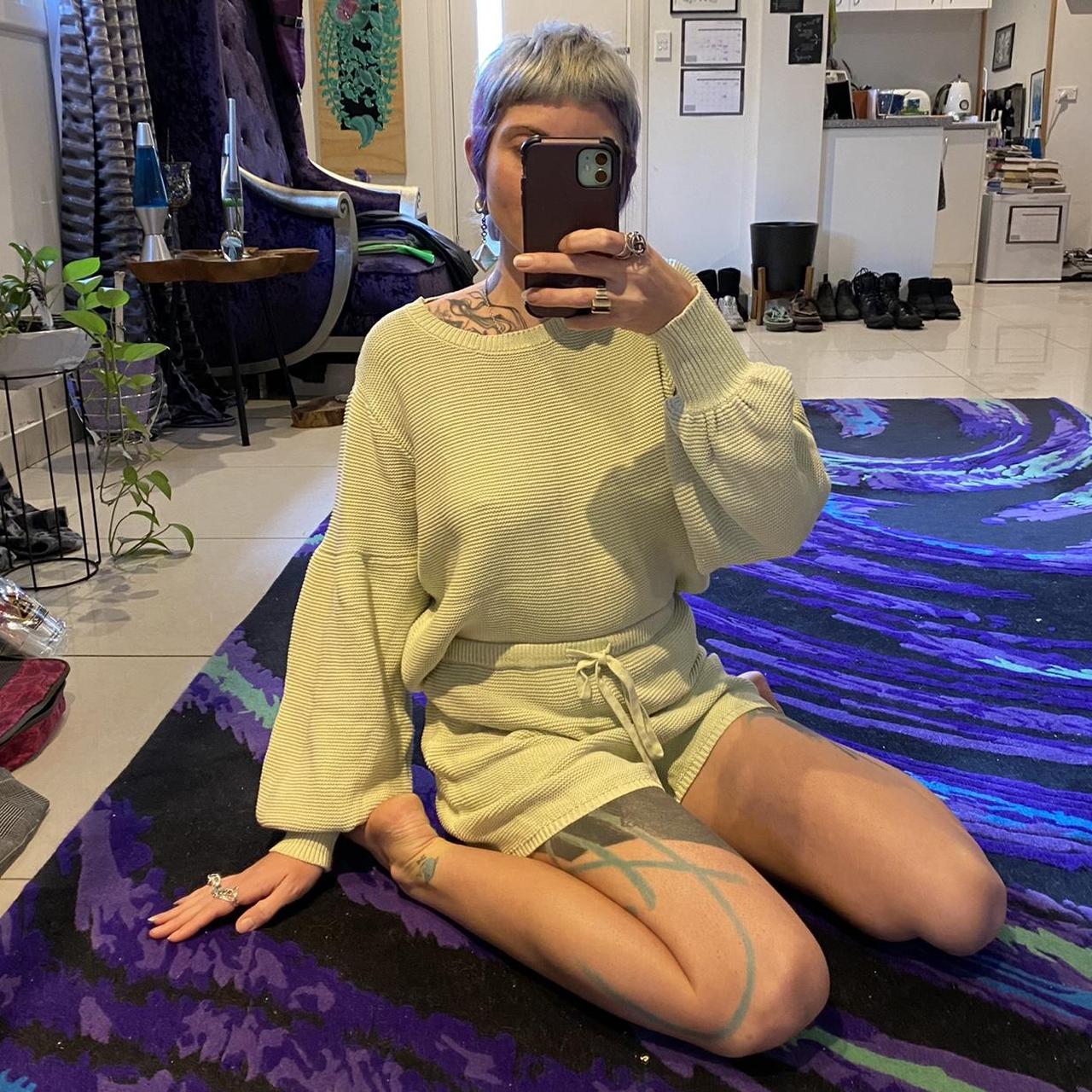 Sabo Skirt knit set. The most interesting pale lime... Depop