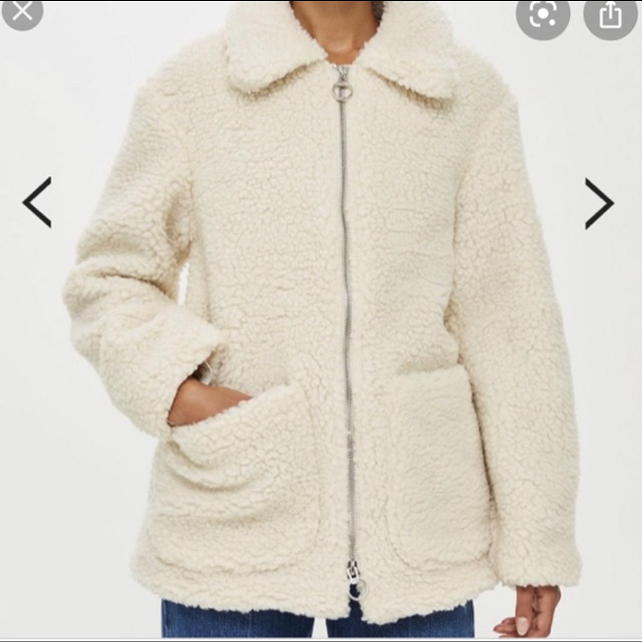 Cream teddy outlet coat topshop