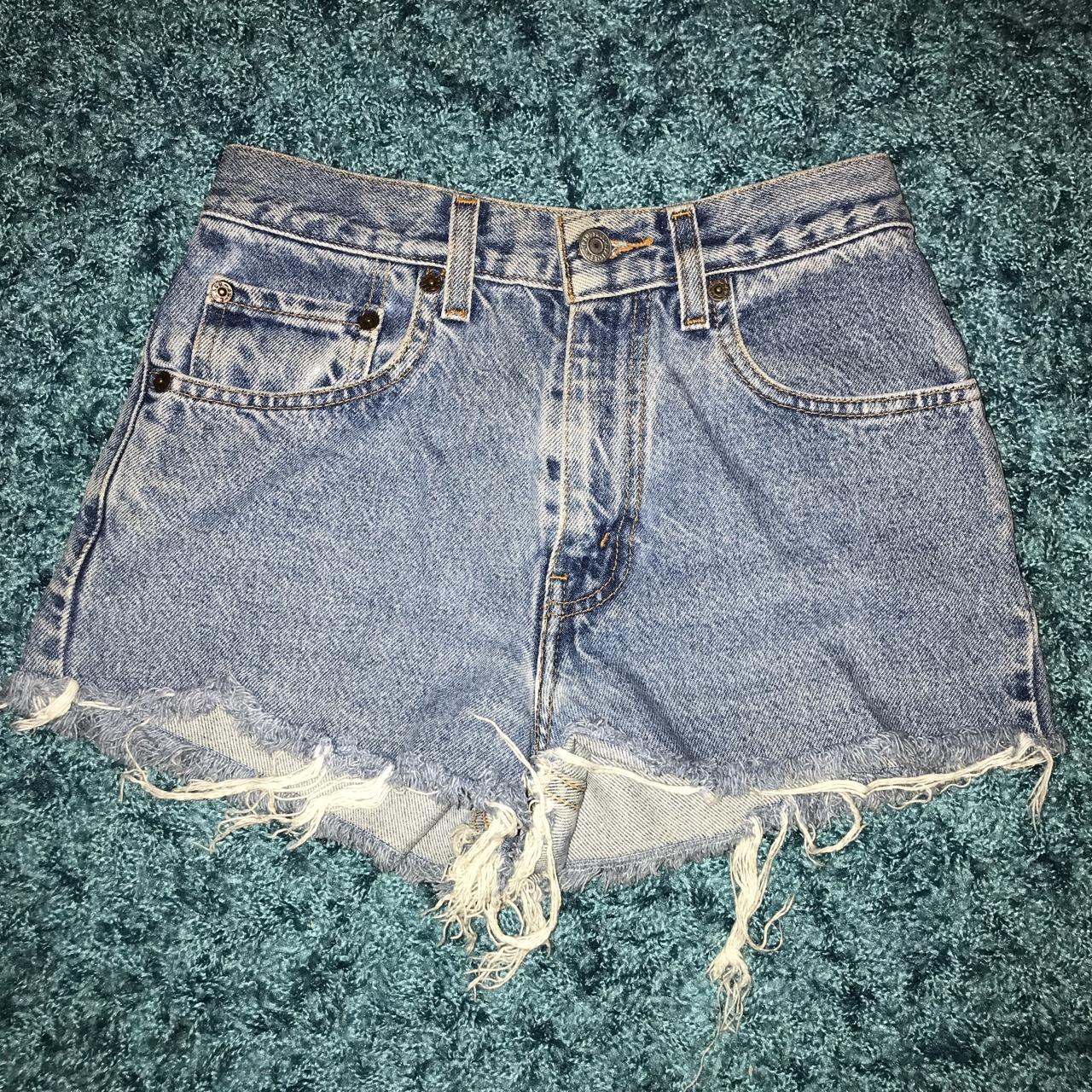 Levi jeans/Levi Jean shorts/Levi high waisted... - Depop