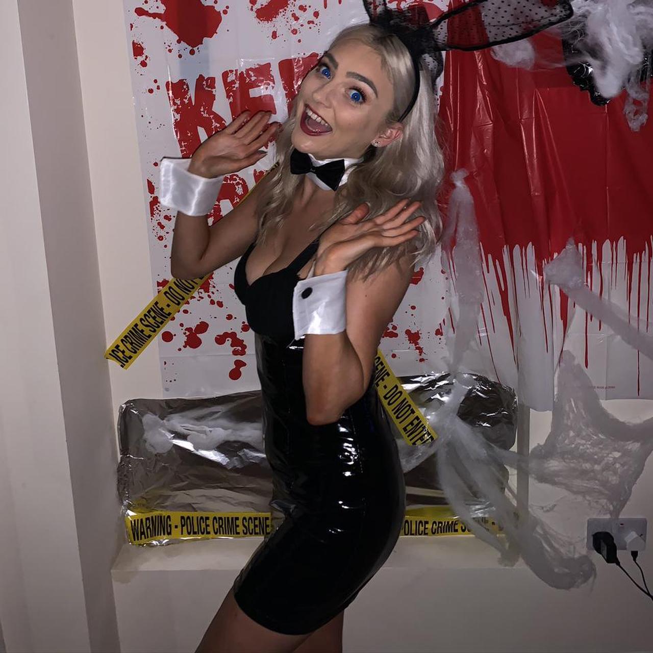 Black pvc vinyl dress perfect for Halloween or