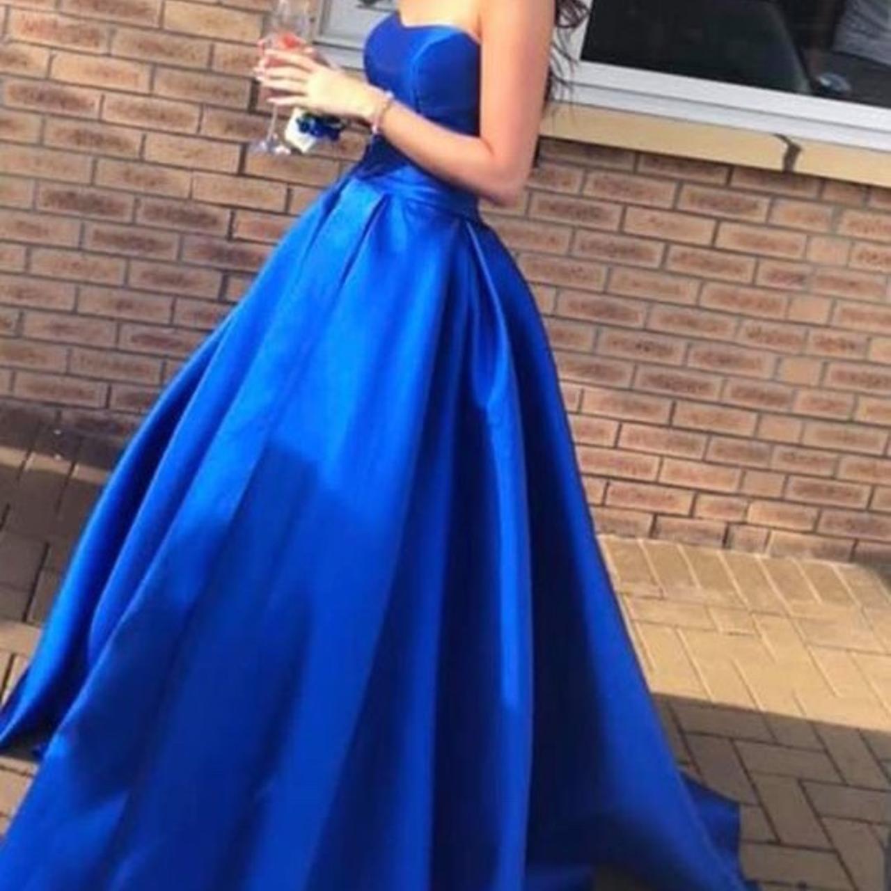 Royal blue prom dress , size UK 4 (I’m a 6 usually... - Depop
