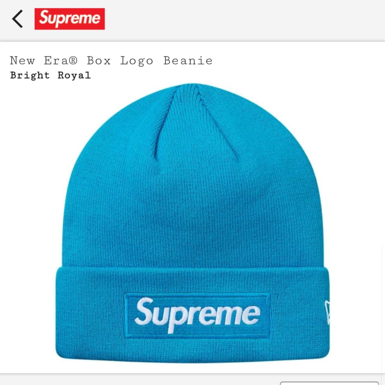 SOLD* Supreme box logo beanie Bright royal... - Depop