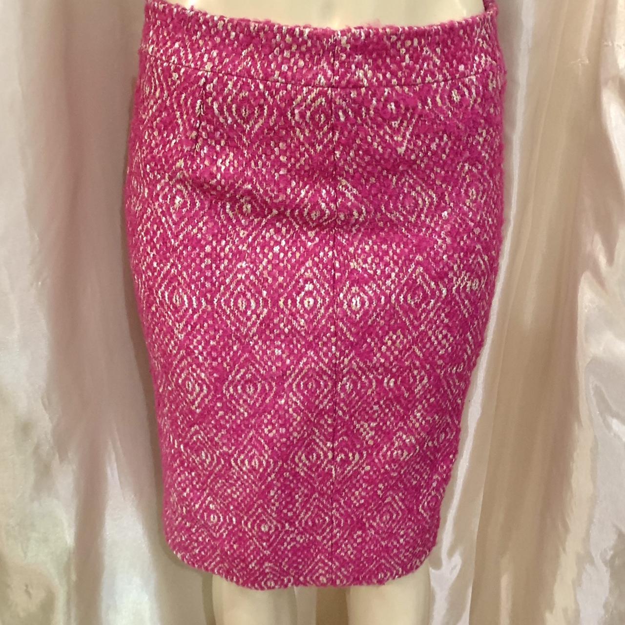 J.Crew Women's Pink and White Skirt Depop