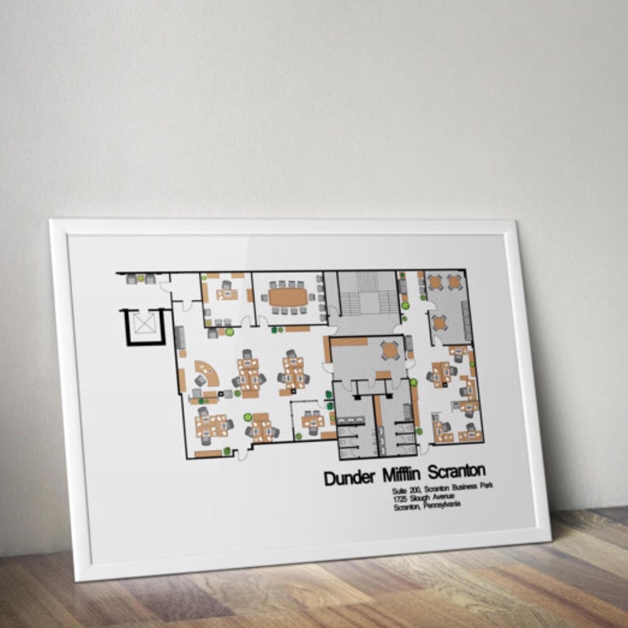 Dunder Mifflin Floor Plan Art Board Print for Sale by zoeandsons