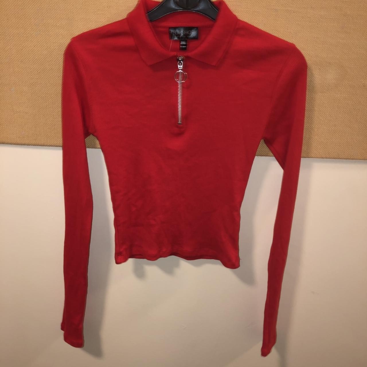 topshop long sleeve zip polo