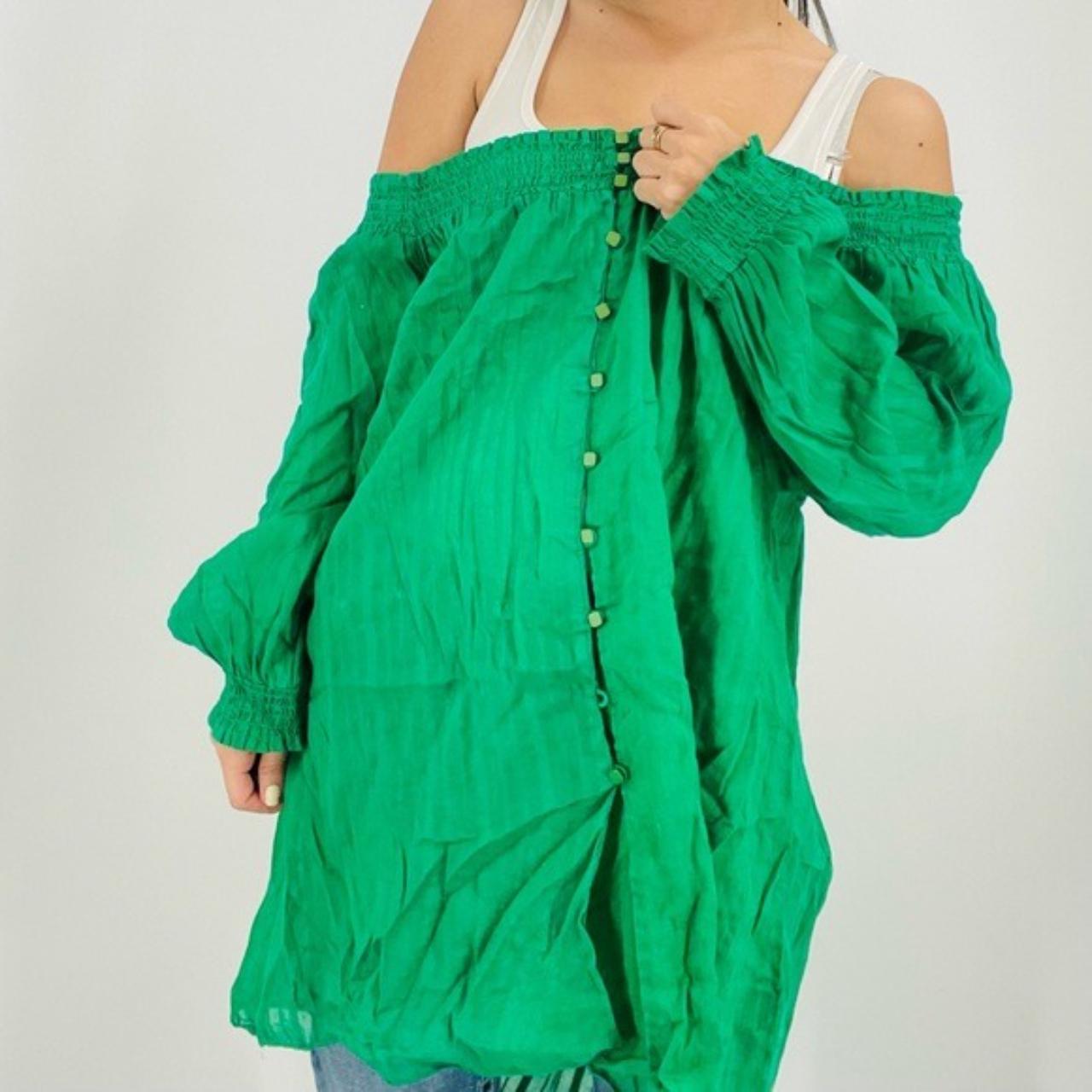 Tibi Women's Green Blouse (2)