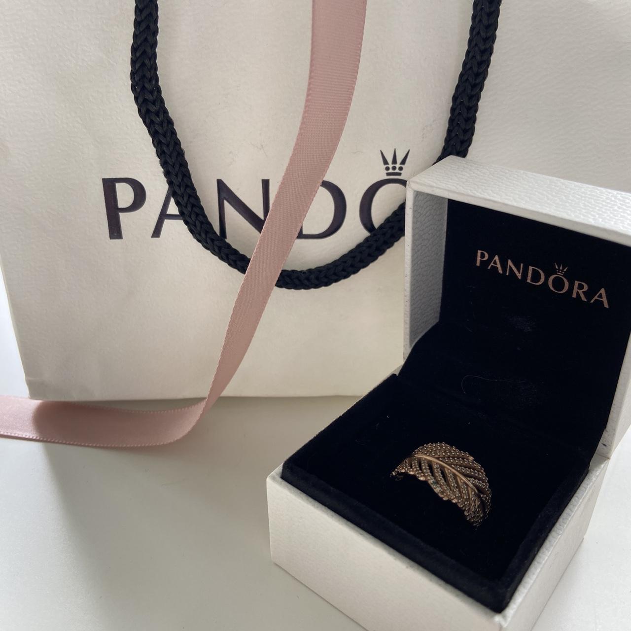 Pandora gold store leaf ring