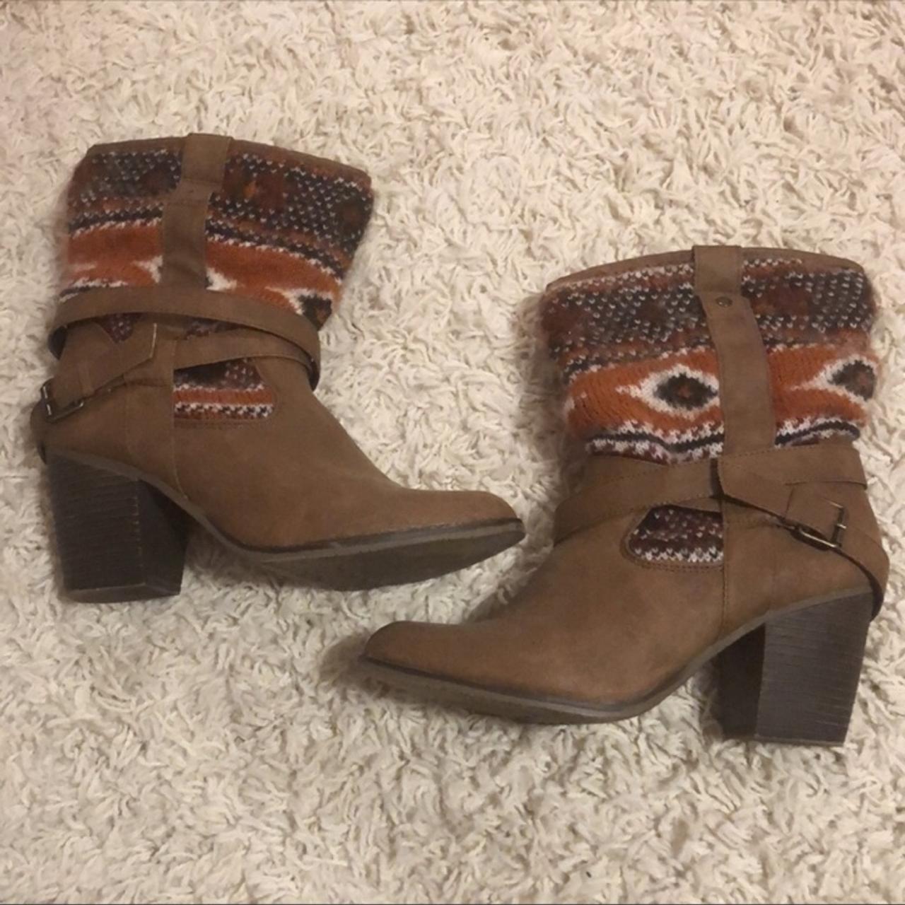 Candie’s western wedged heel booties! Great... - Depop