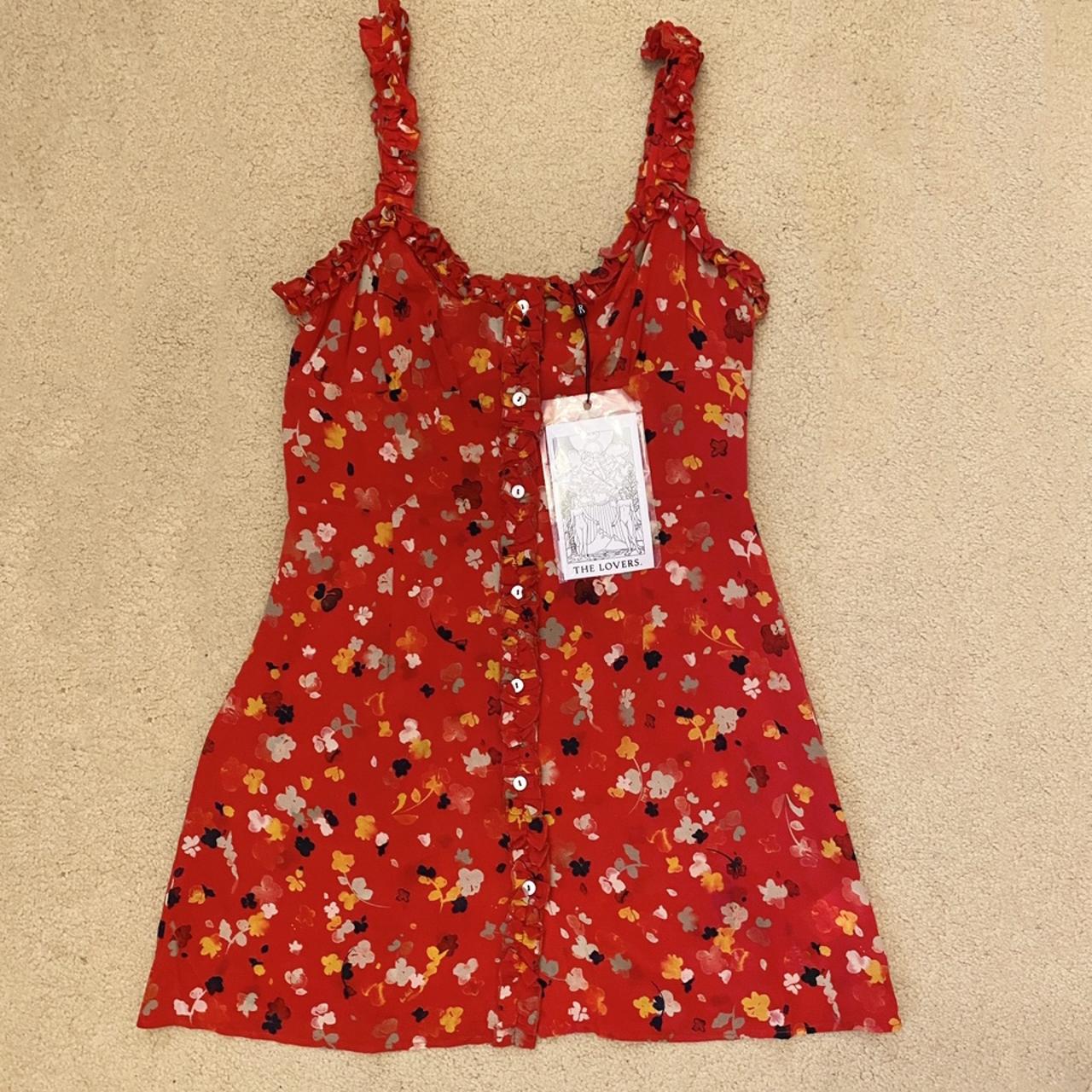 Bnwt Realisation Par Red Floral Julia Dress Brand - Depop