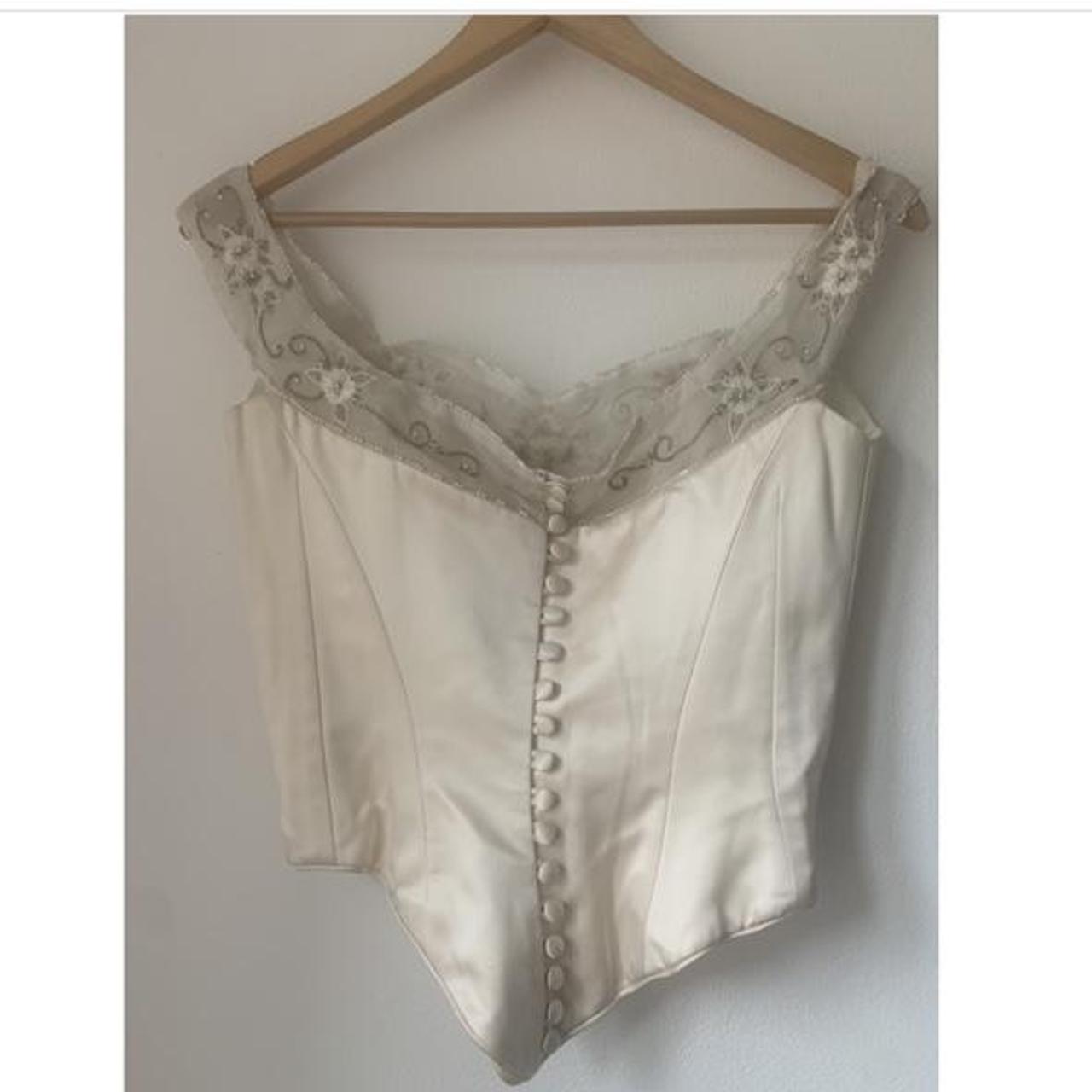 Stunning Silk Cold Shoulder Corset Top 100% silk... - Depop