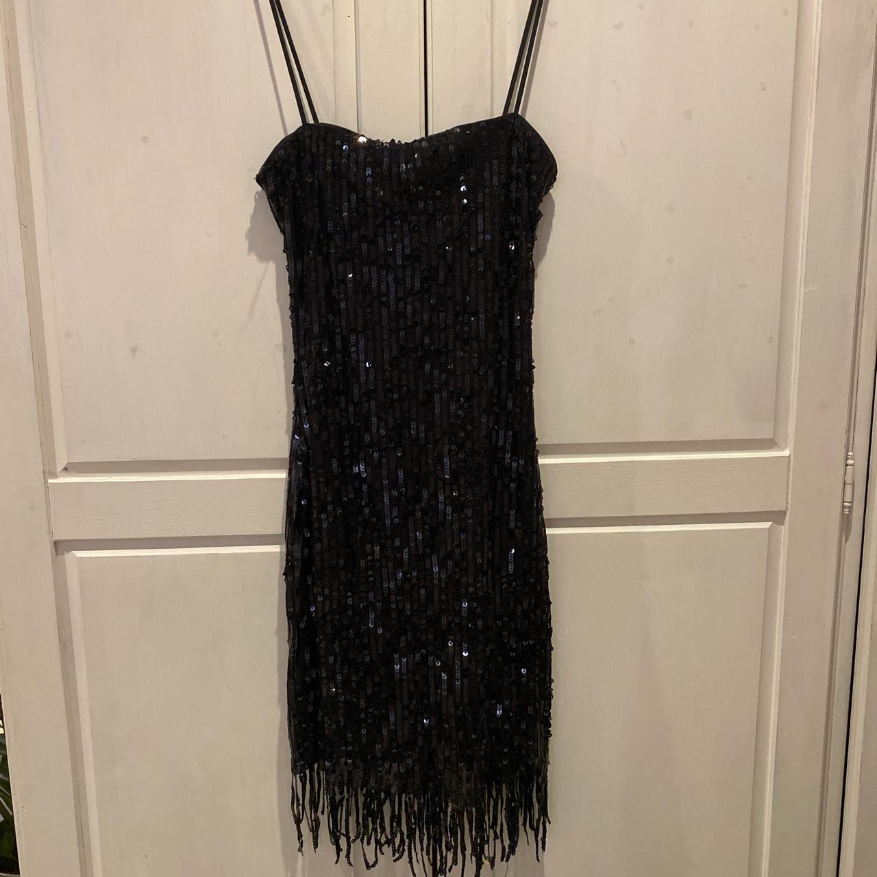 Black sequin dress with H&M divide - perfect formal... - Depop