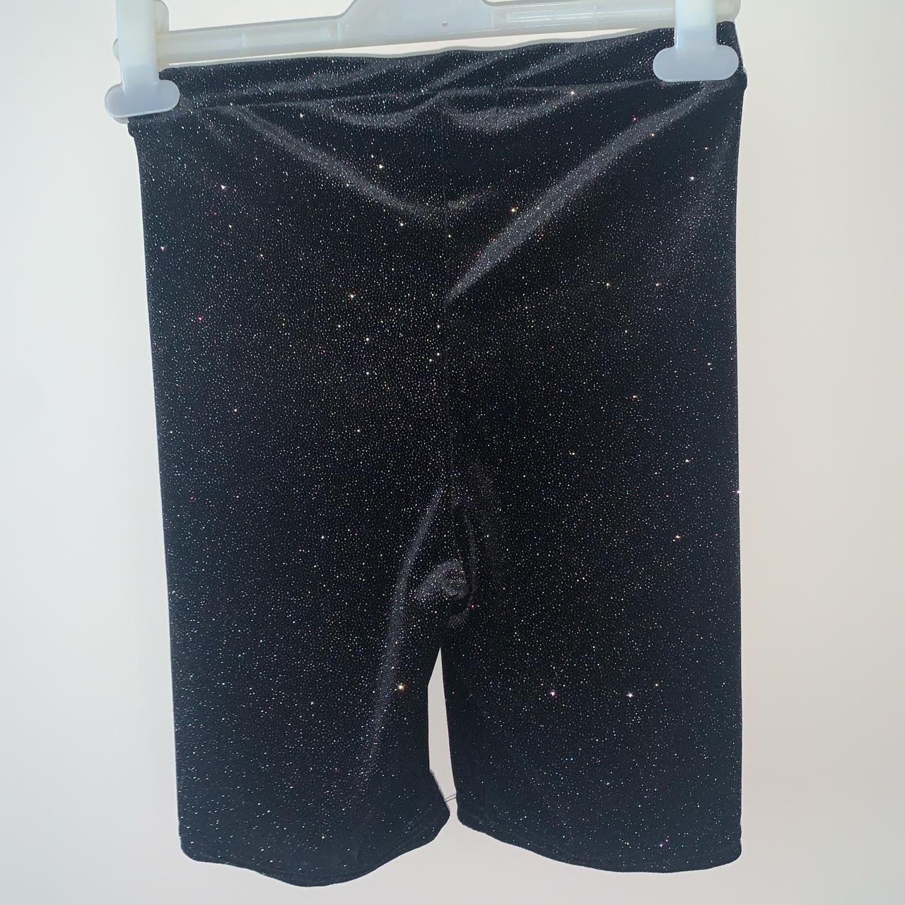 black glitter cycling shorts