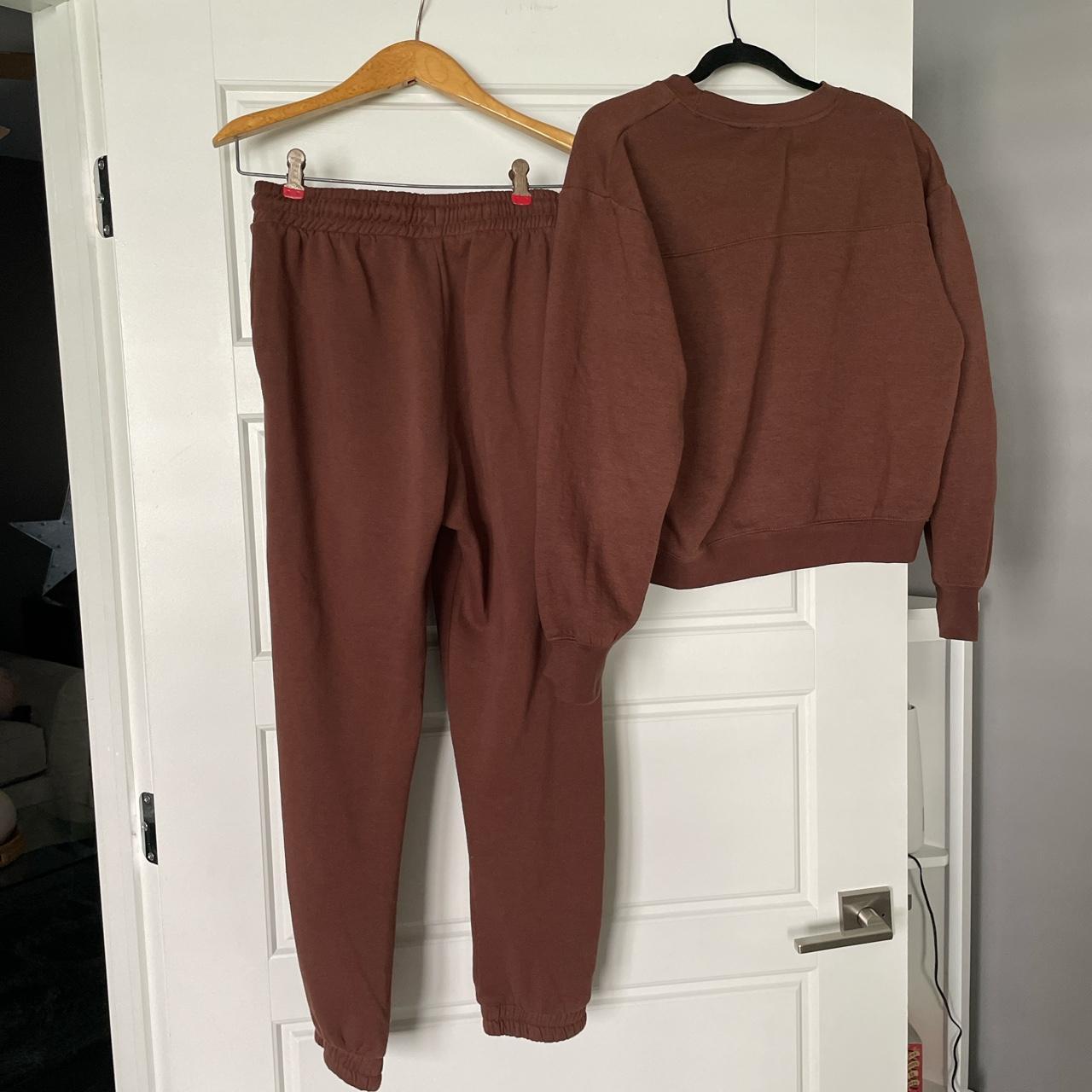 zara brown jogger set