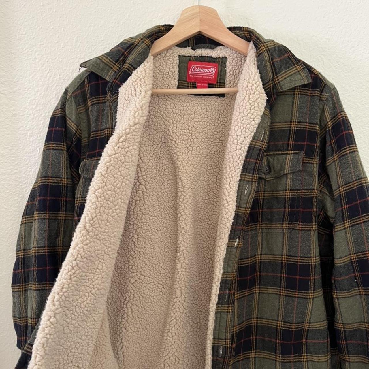 Coleman Sherpa lined flannel shirt jacket. Very soft... - Depop