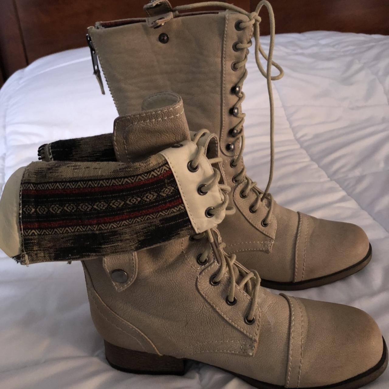 Fold down combat boots best sale