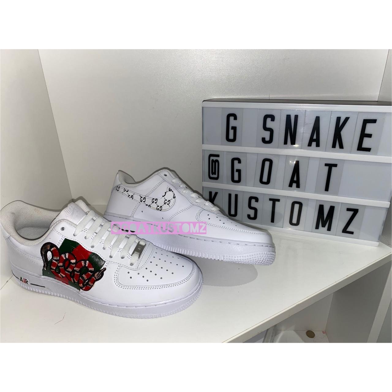 Custom Gucci af1 with embroidery snake size 7. Depop