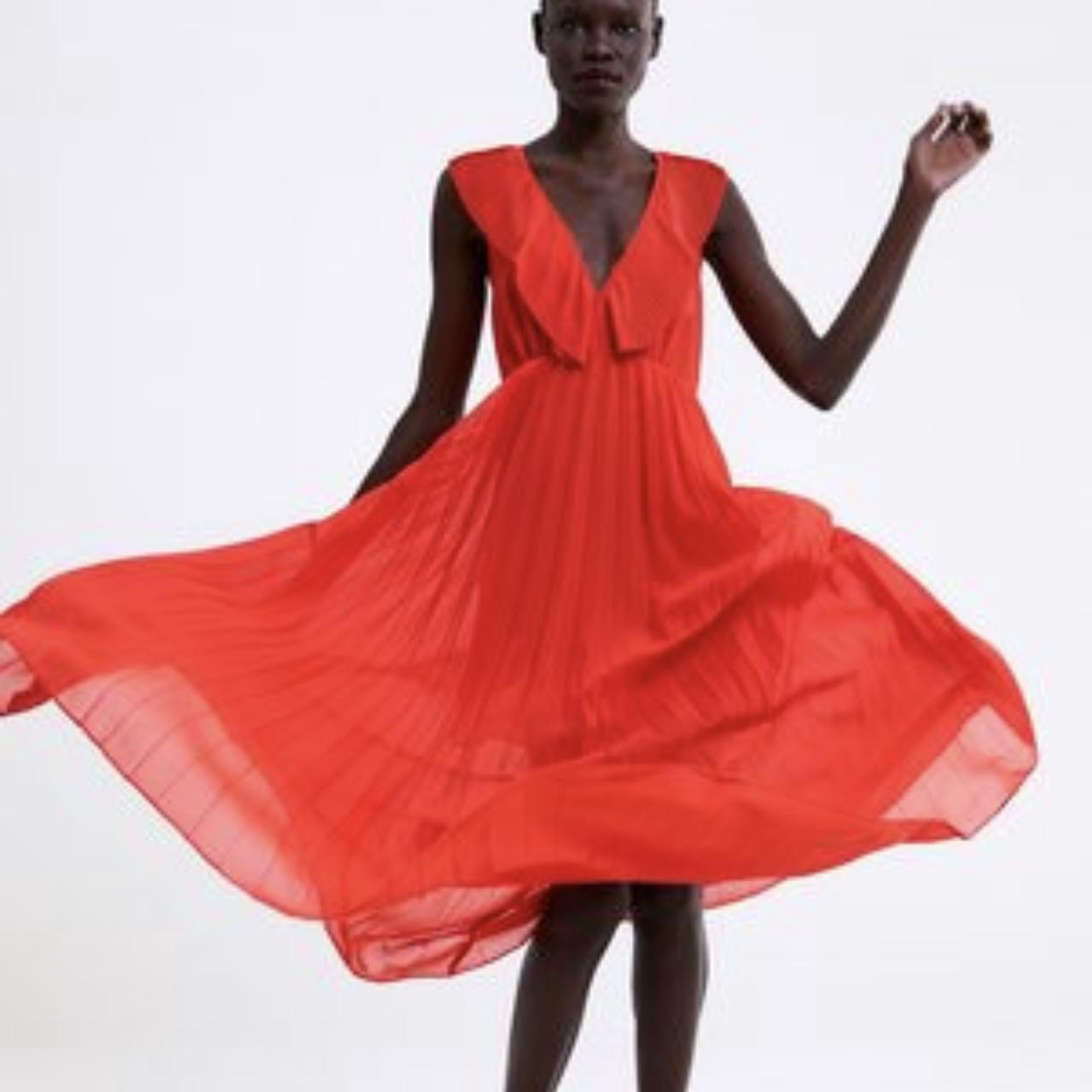 zara orange maxi dress