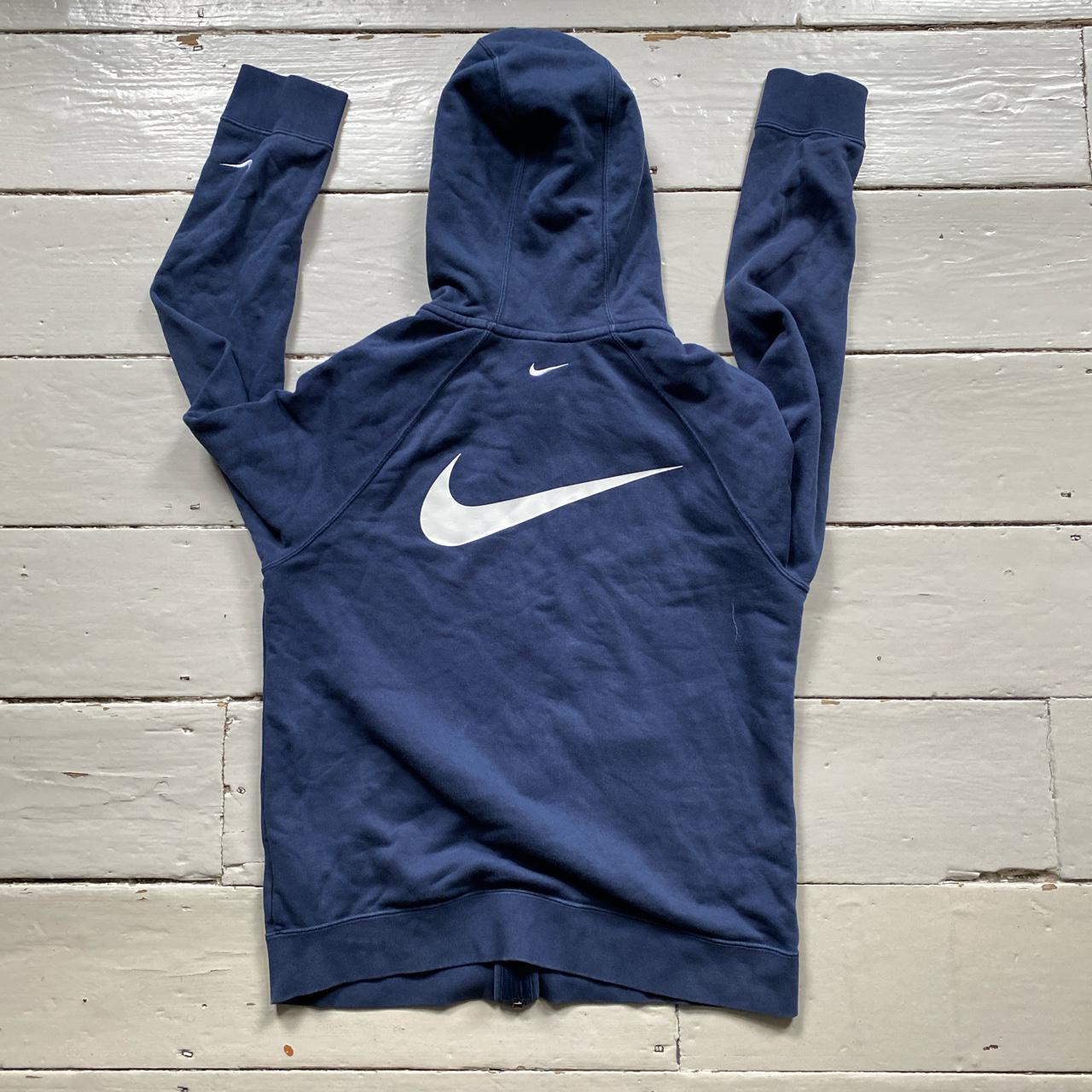 Nike double swoosh navy hoodie. Very good condition Depop