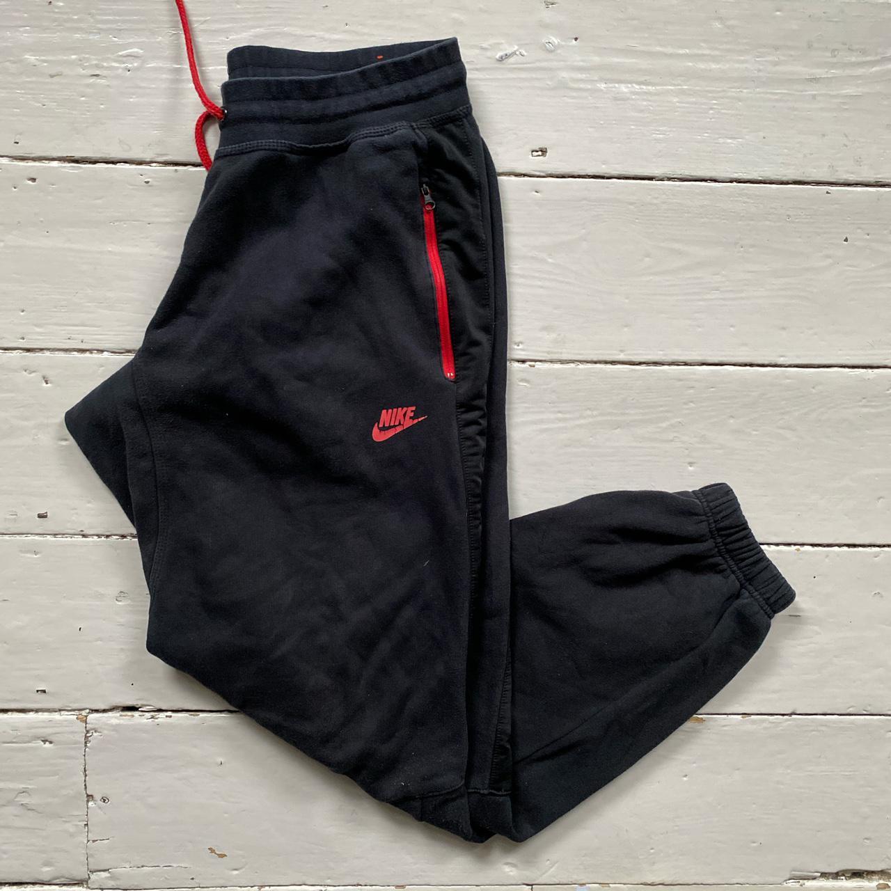 Nike Red Swoosh Black Joggers 🔥 In good condition,... - Depop