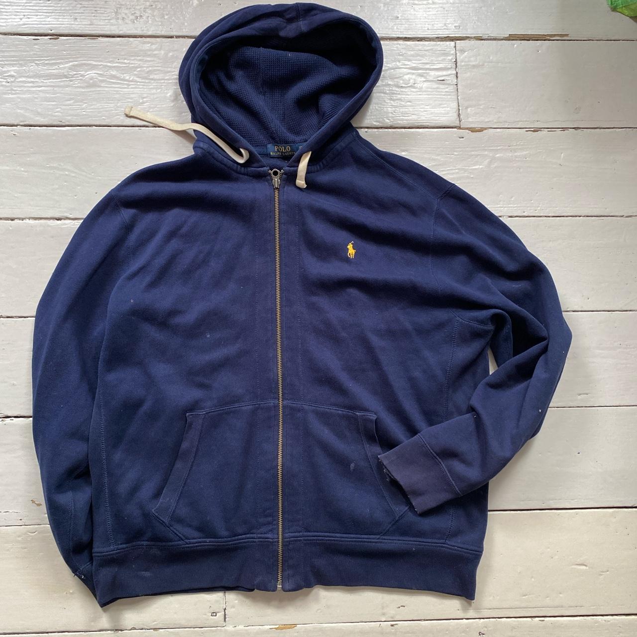 Ralph Lauren Polo Navy Hoodie with yellow pony 🔥... - Depop