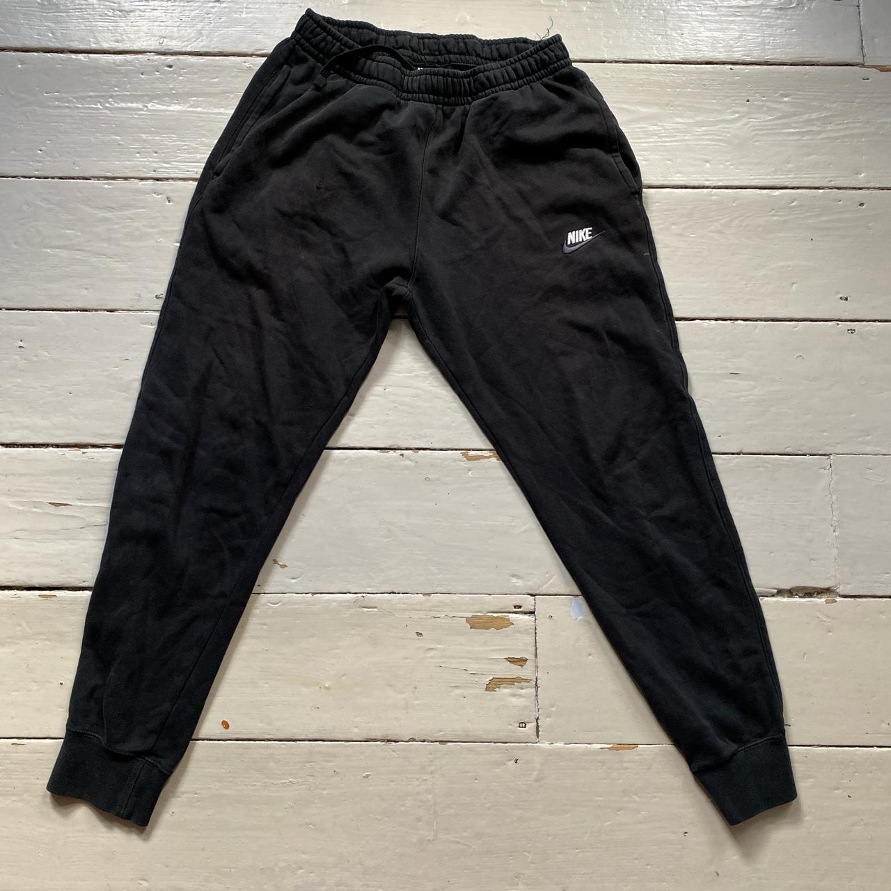 nike swoosh joggers black and white