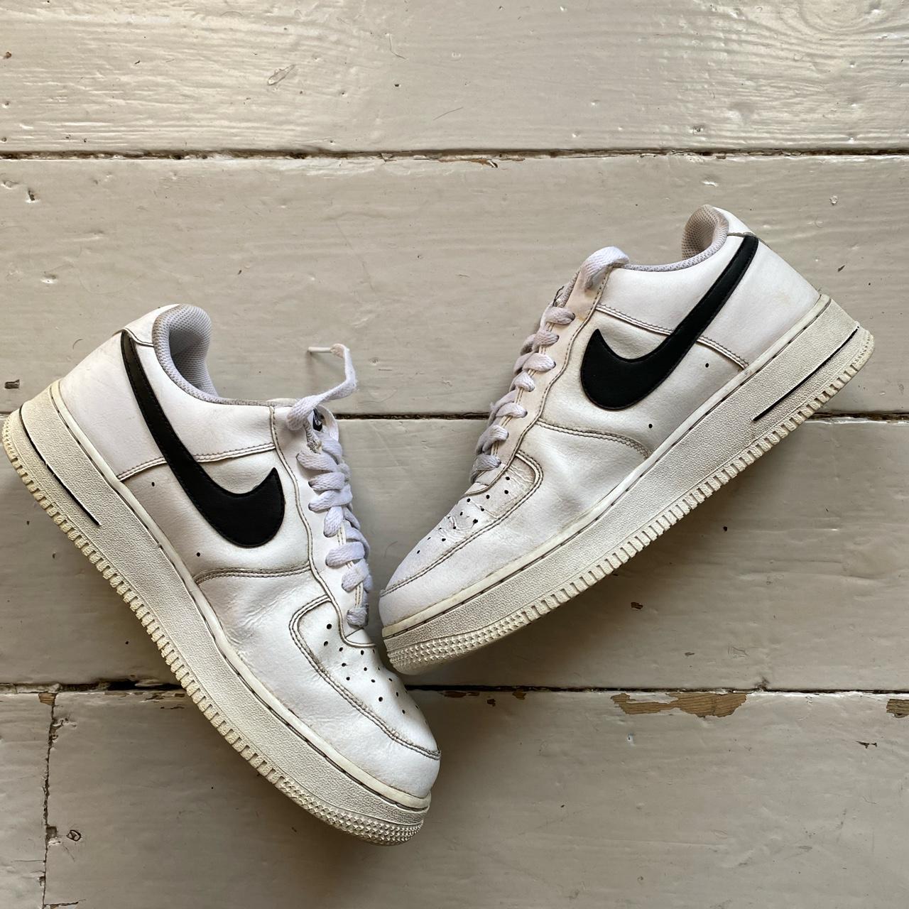 Nike Air Force 1 White and Black ♠️ In good... - Depop