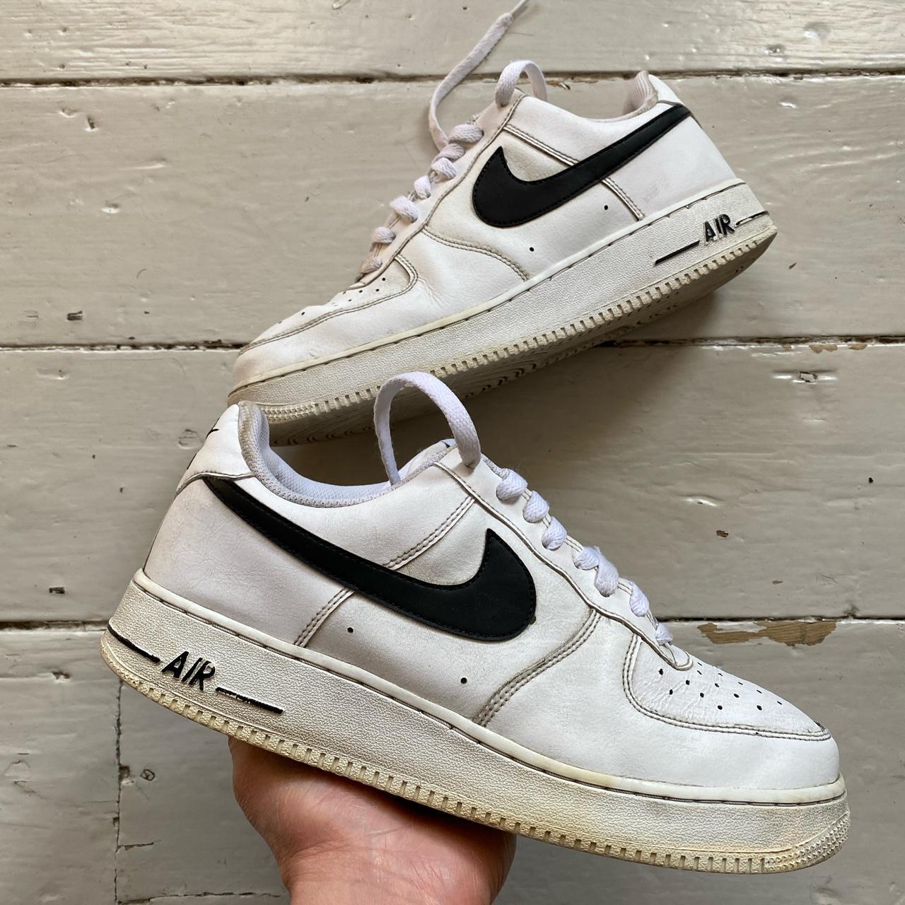 Nike Air Force 1 White and Black ♠️ In good... Depop Nike Air Force 1 White and Black ♠️ In good... Depop