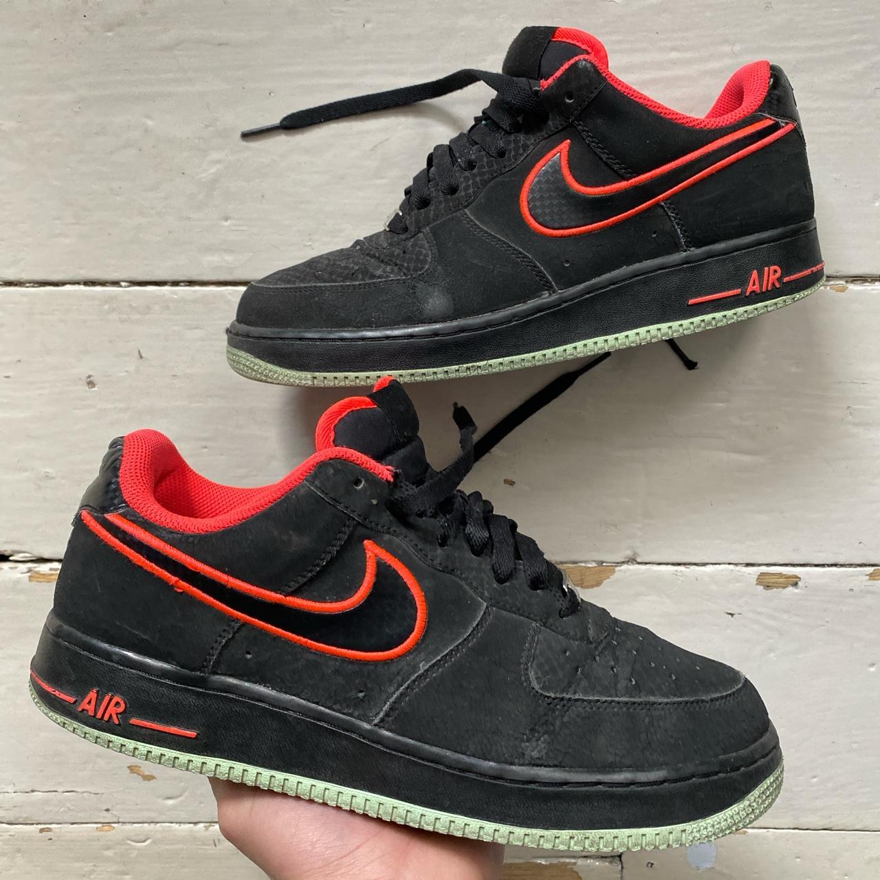Nike Air Force 1 Yeezy Black Red and Green 🔥 In good... - Depop