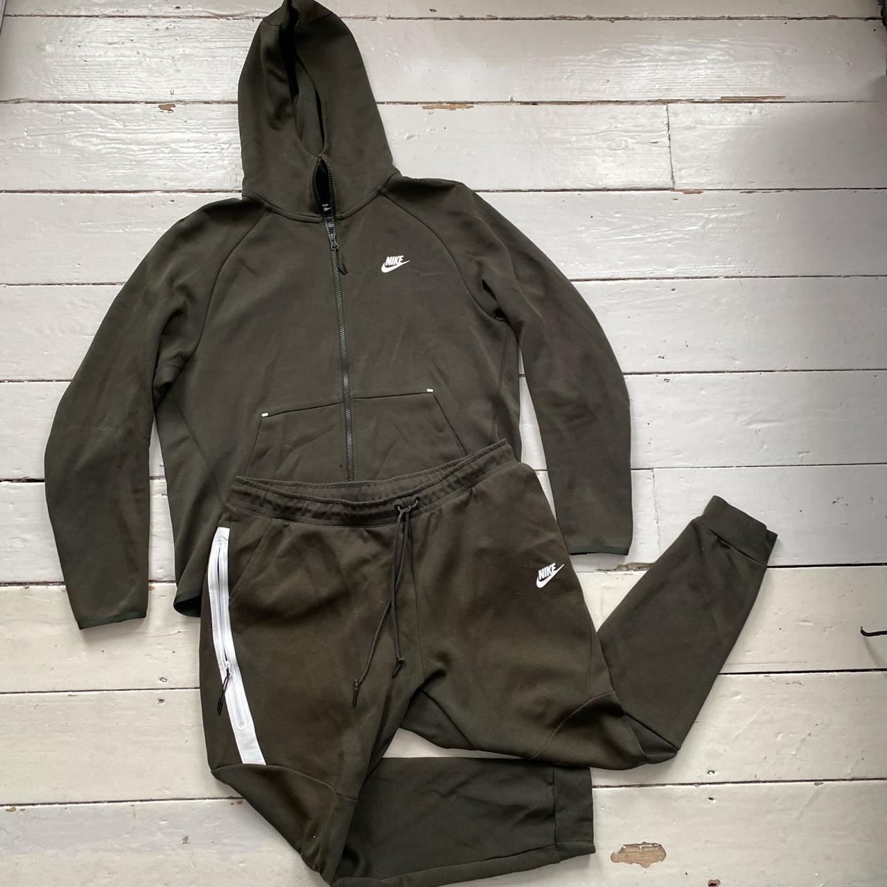 Nike Tech Fleece Tracksuit Khaki Olive Green Old... - Depop