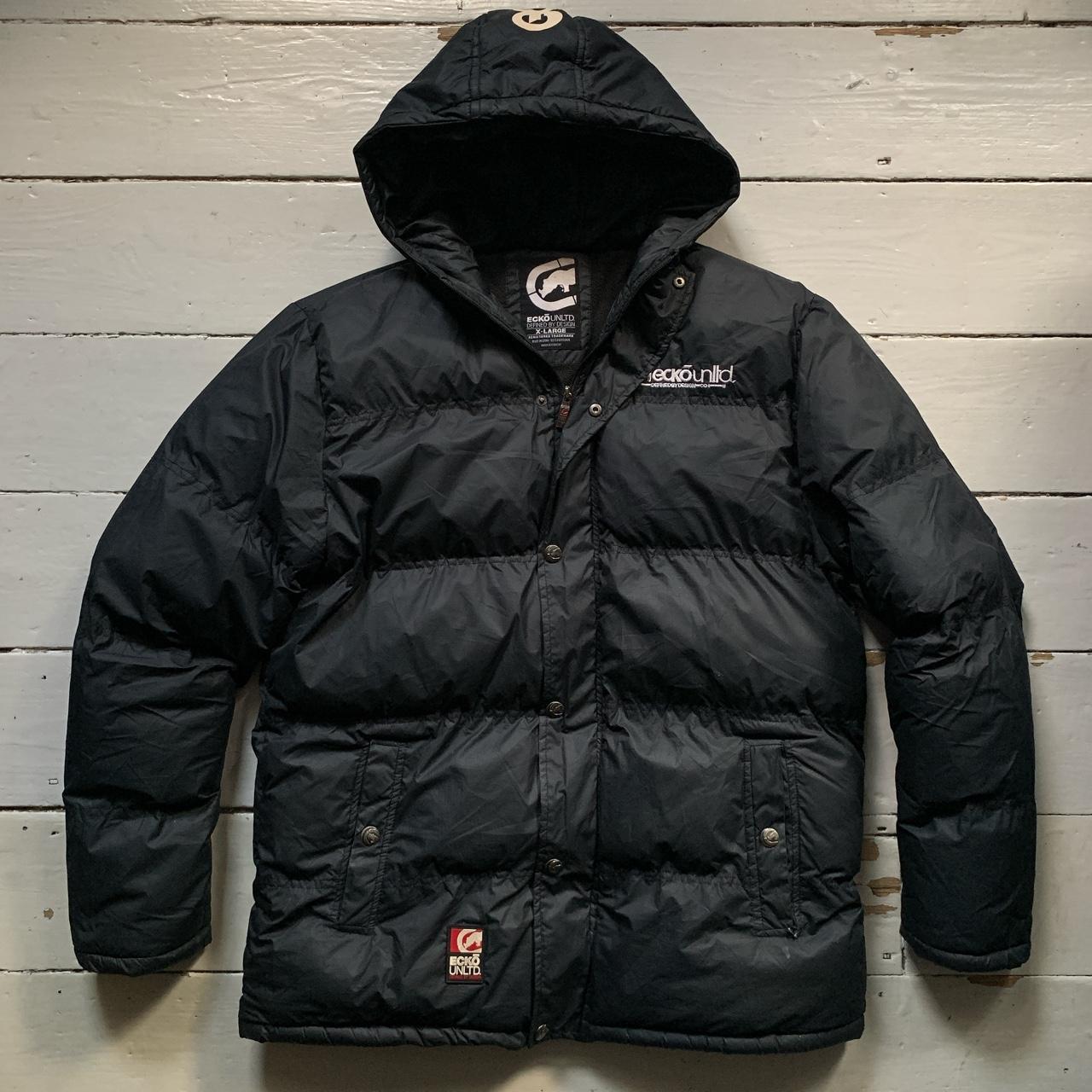 Ecko UNLTD Puffer Jacket Black ♠️ In great condition... - Depop