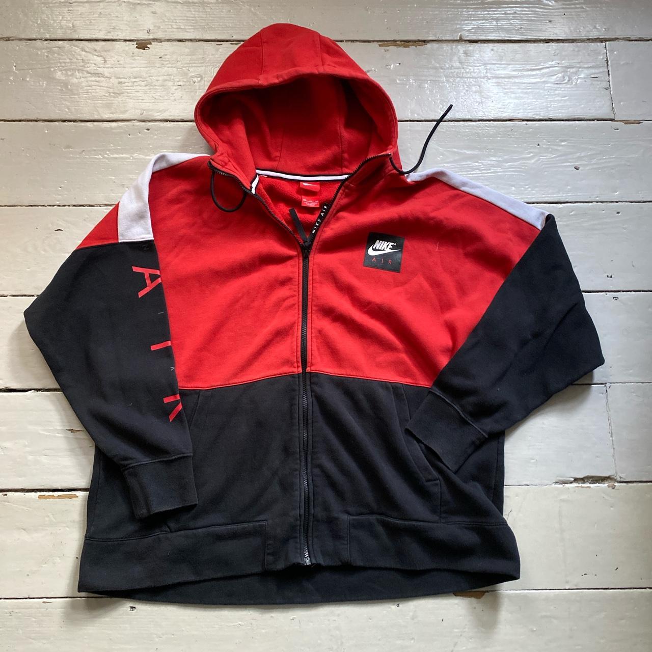 Nike air hoodie red and outlet black