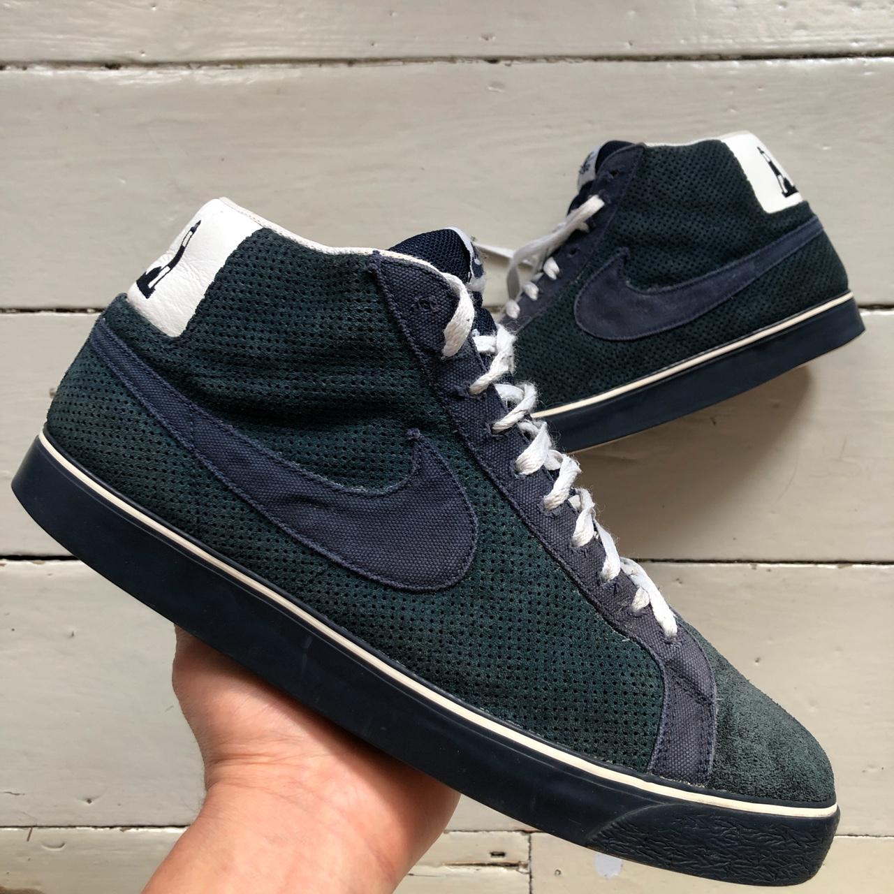 Nike SB Blazer Poets Lighthouse Navy and White Depop