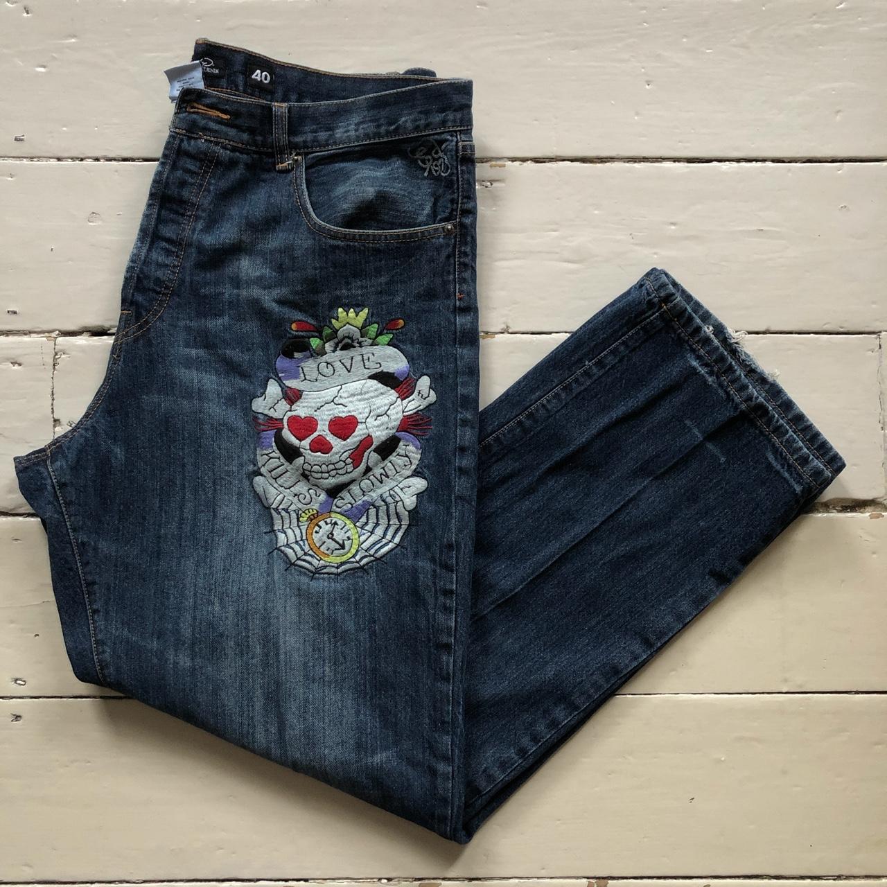 Ed Hardy Vintage Love Kills Slowly Skull Jeans 💀🗽 Depop