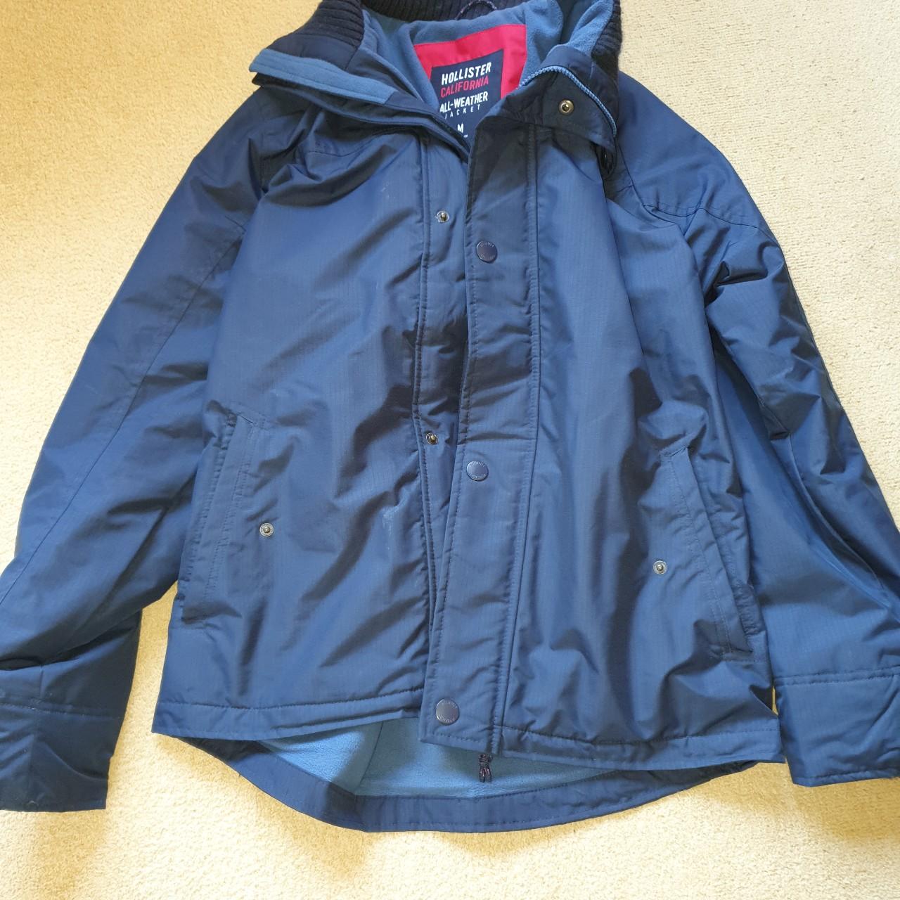 Hollister Mens All Weather Jacket, Navy, Barely worn 
