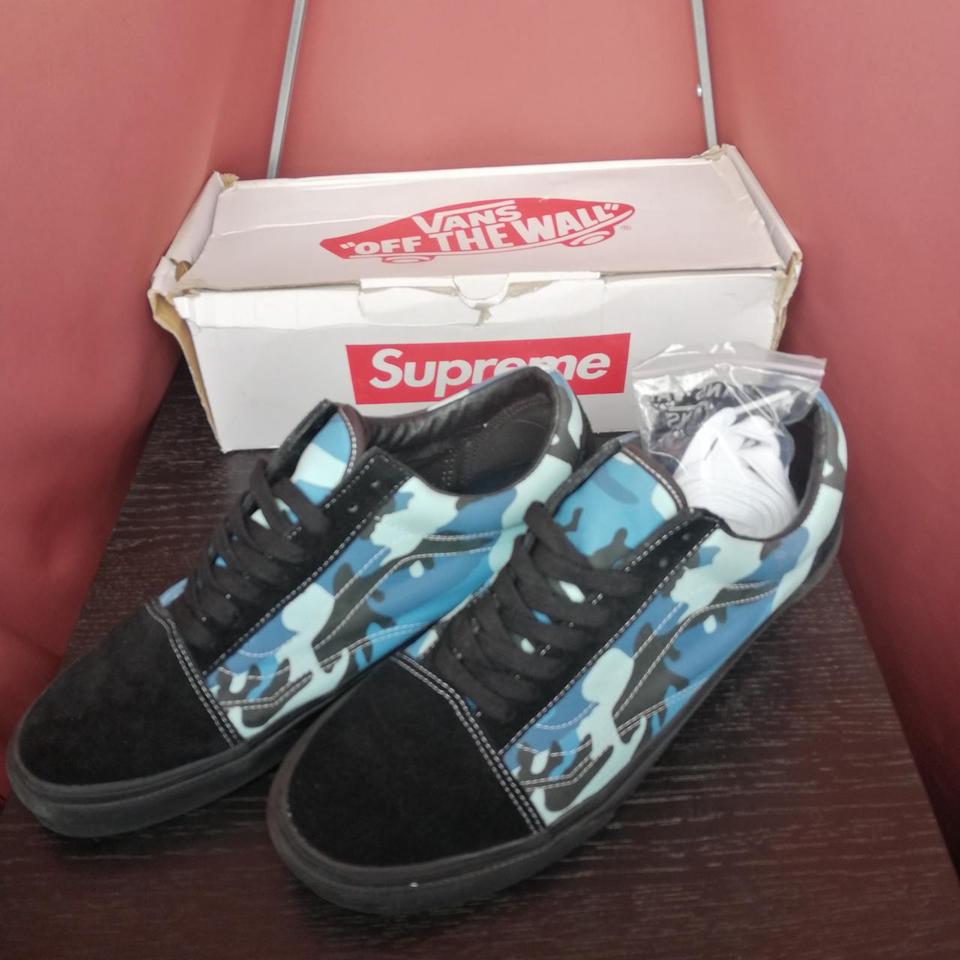 Blue store camo vans