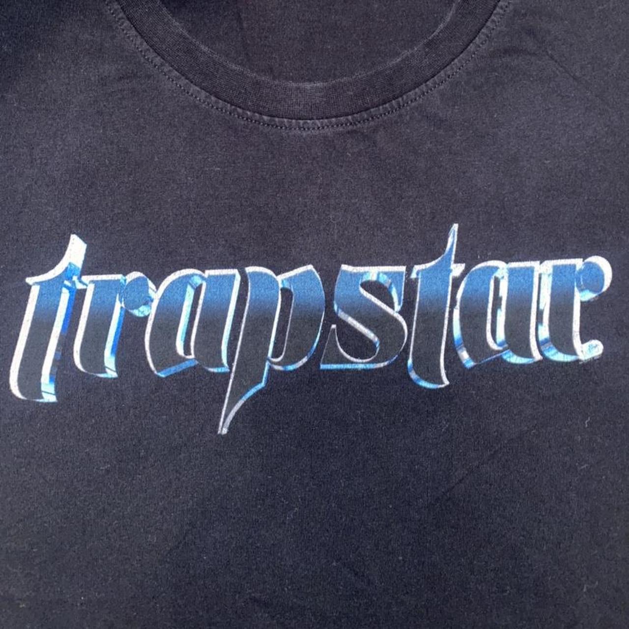 Trapstar T-Shirt in Black with blue Trapstar... - Depop