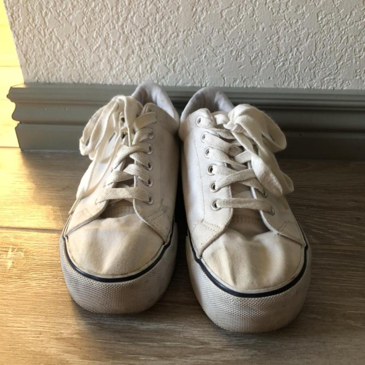 Vintage white platform sneakers! These are straight... - Depop