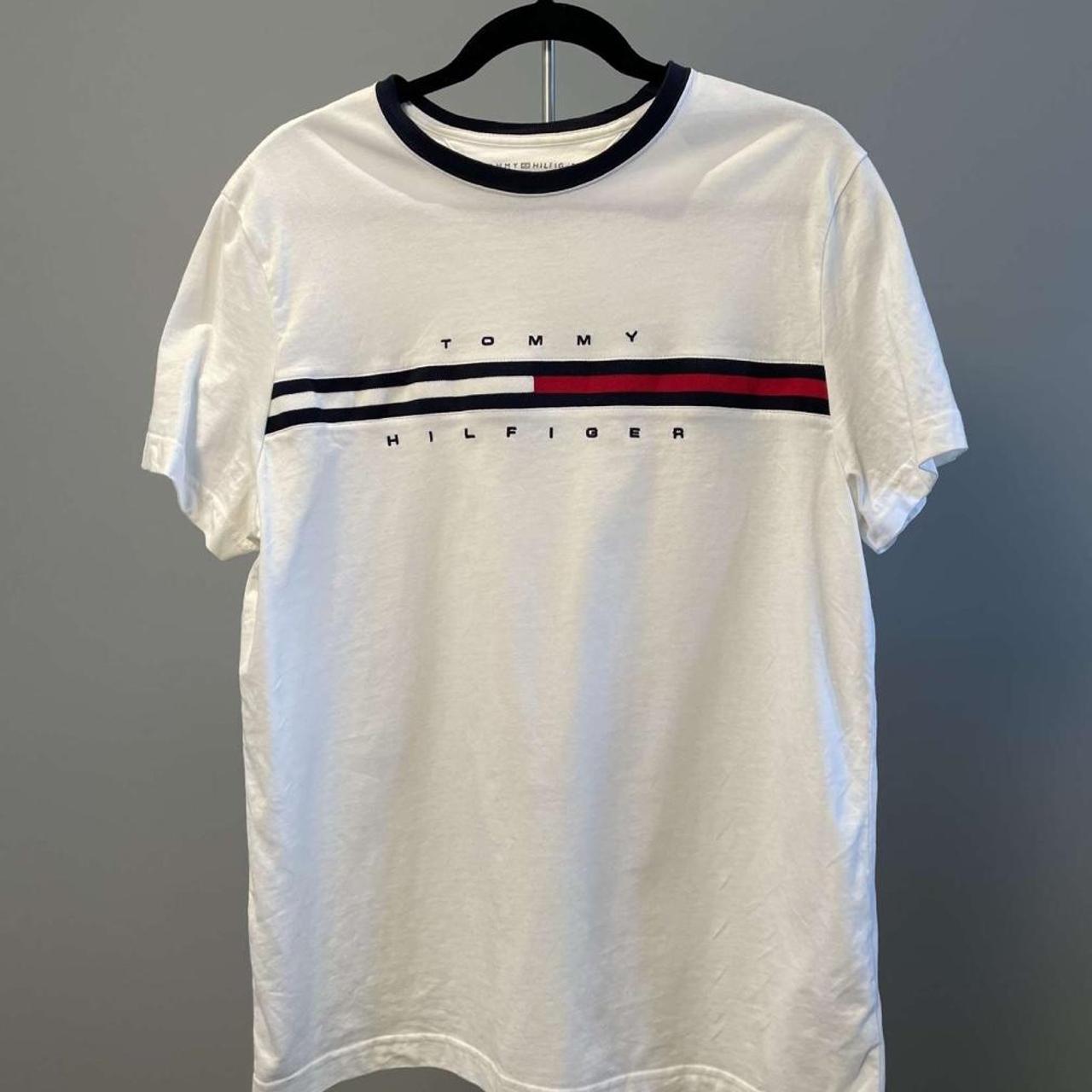 Classic Tommy Hilfiger branded t-shirt in good... - Depop