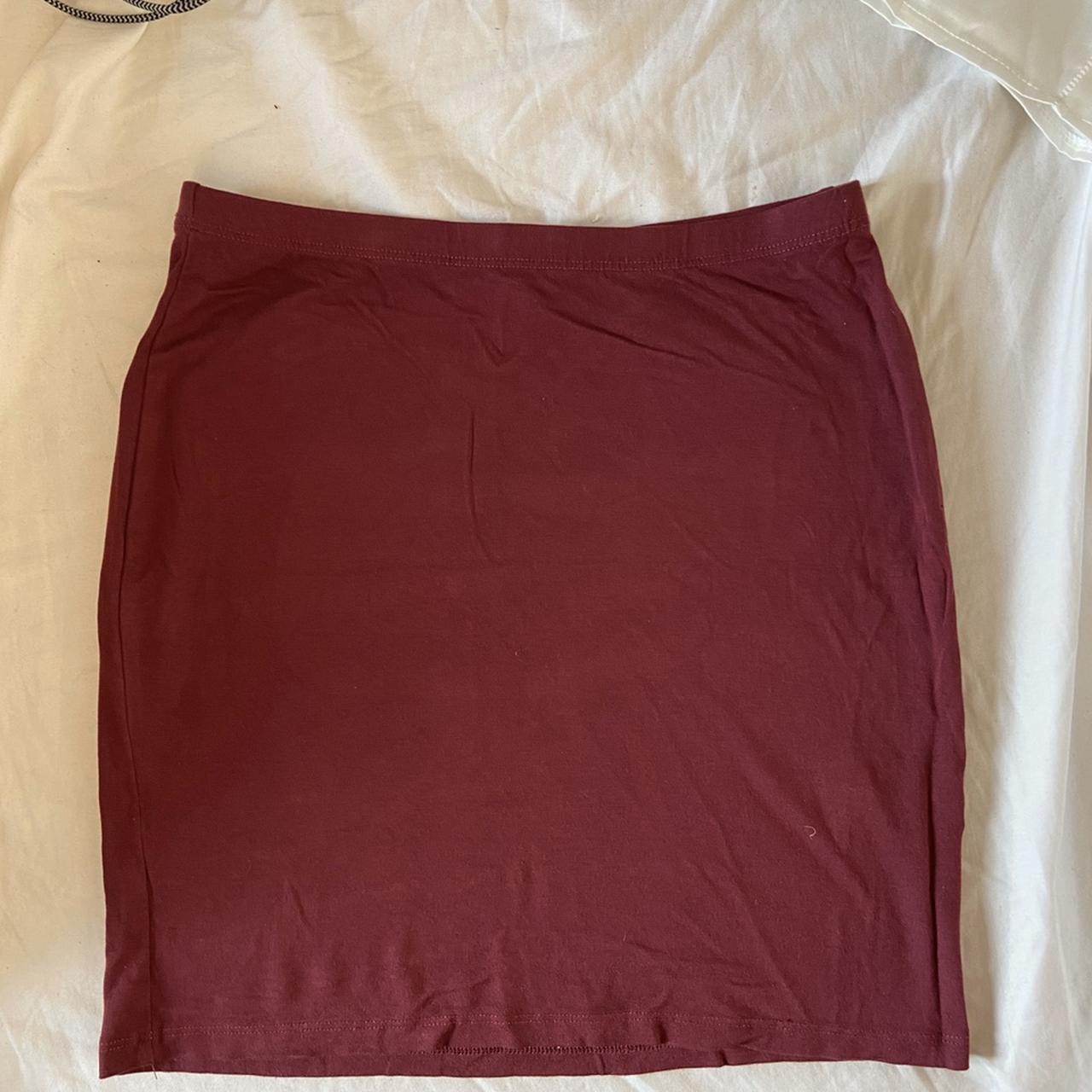 Missguided Women's Burgundy and Red Skirt | Depop