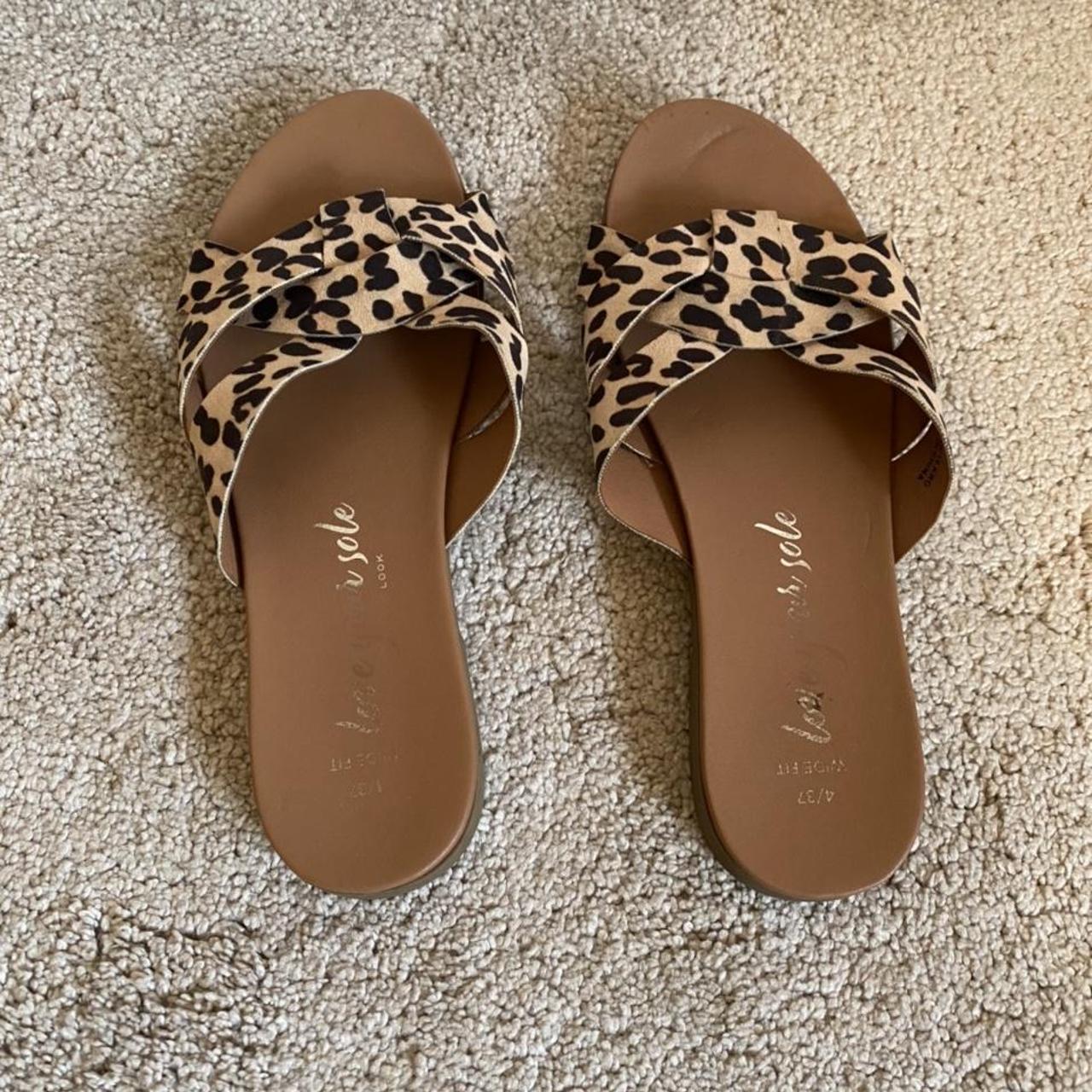 New Look leopard print sliders. Size 4 but would fit... - Depop