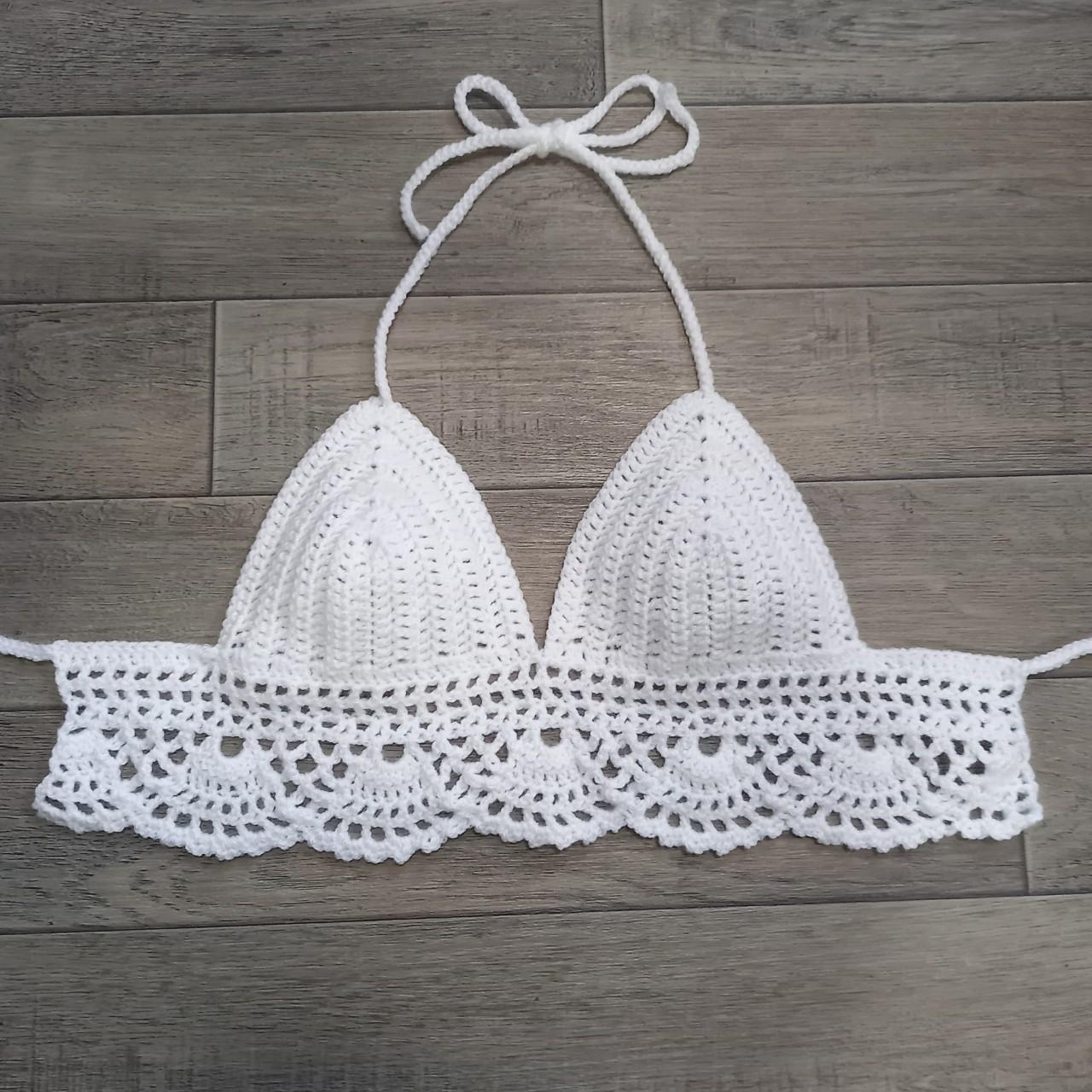 ⛔️ SHOP CLOSED ⛔️, Handmade white crochet bralette top.
