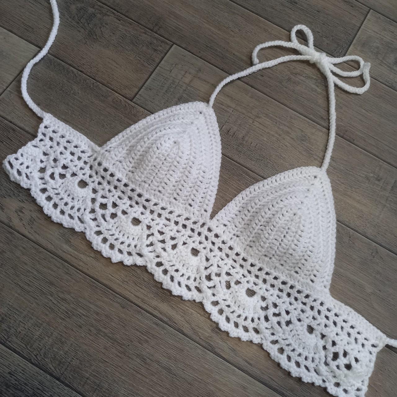 ⛔️ SHOP CLOSED ⛔️ Handmade white crochet bralette top. - Depop