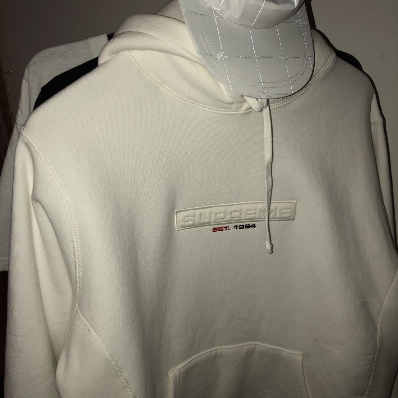 Supreme embossed outlet logo hoodie