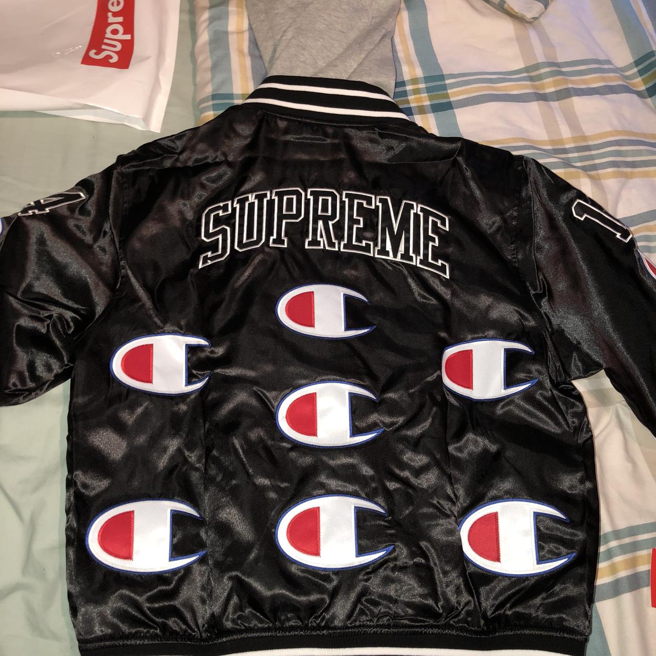 Champion X Supreme Jacket. BLUE SIZE: L Brand - Depop