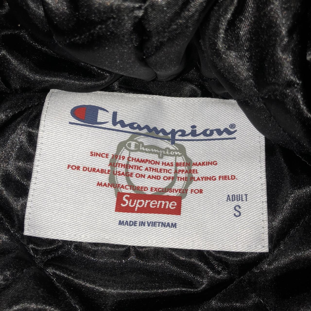 Buy Supreme x Champion Hooded Satin Varsity Jacket 'Black