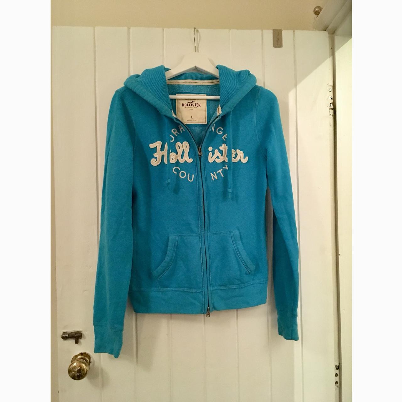 Orange County Hollister zip up blue jacket - Depop