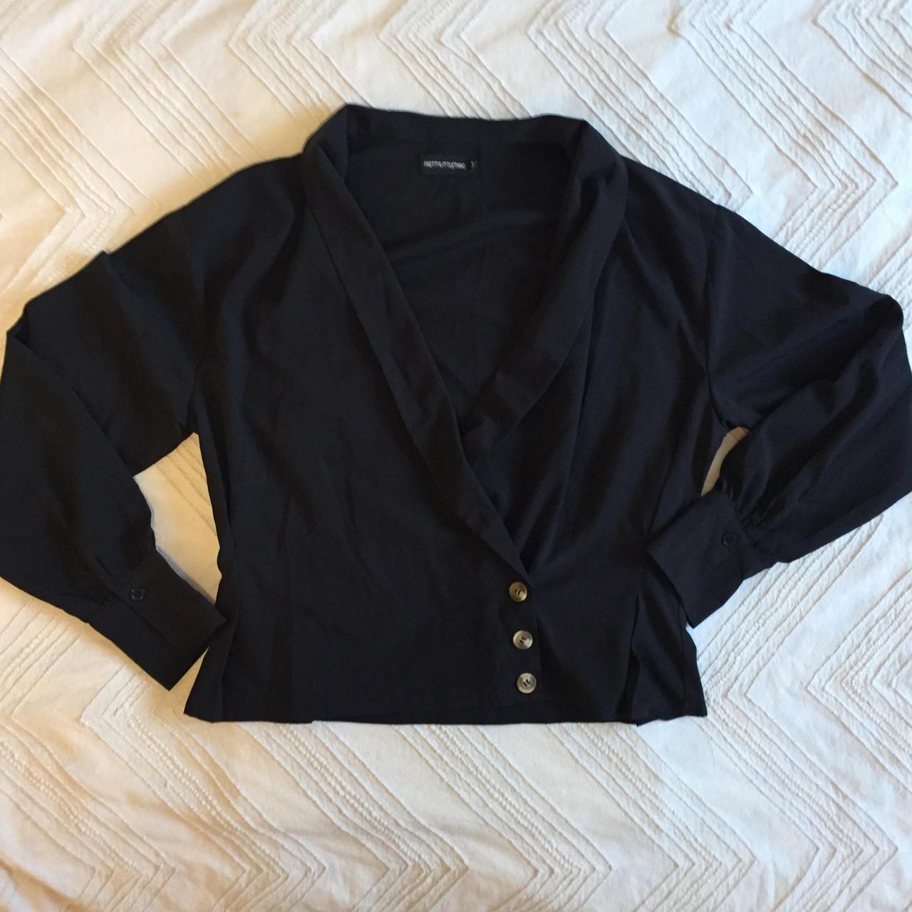 Pretty little thing black shirt Button up at the... - Depop