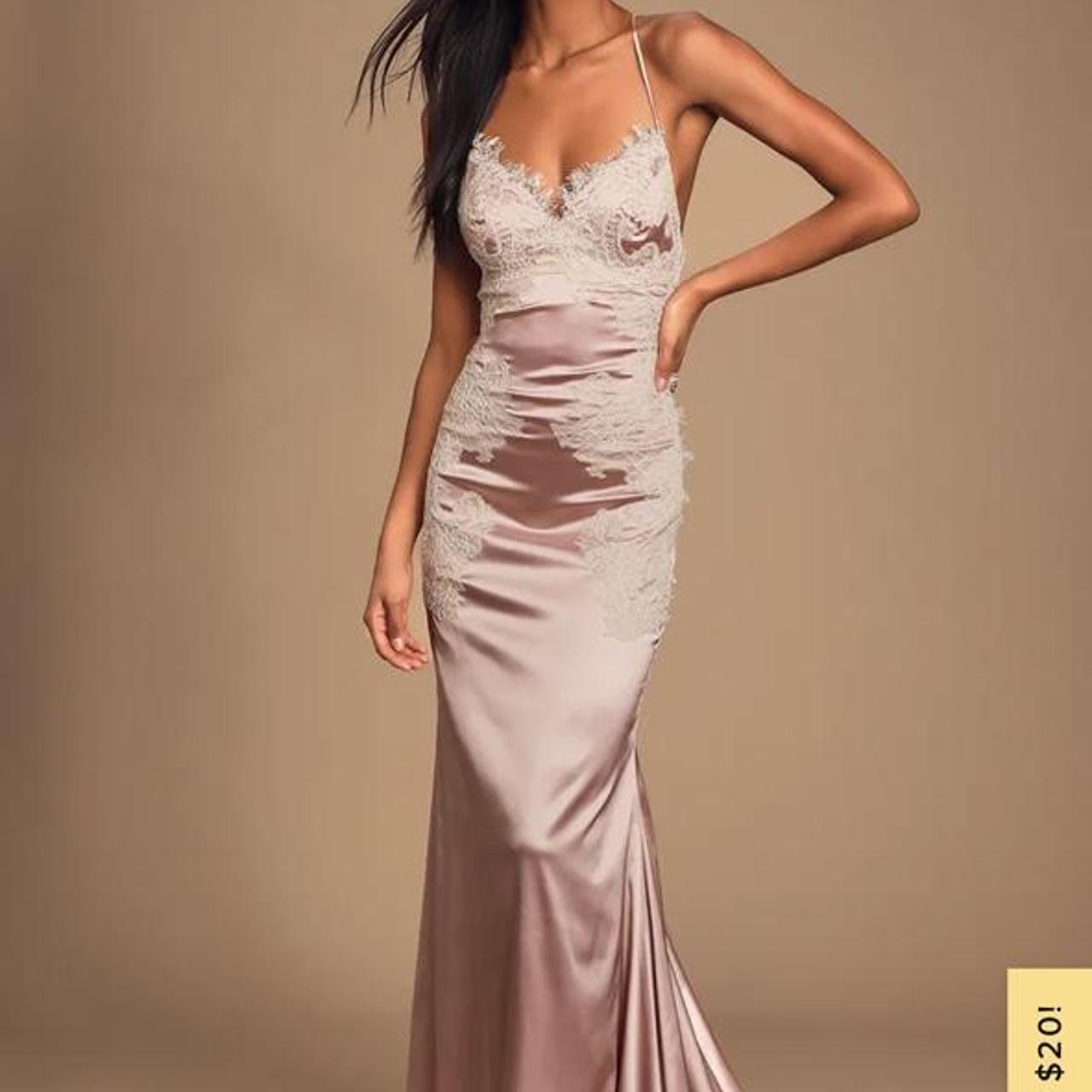 mauve pink satin dress