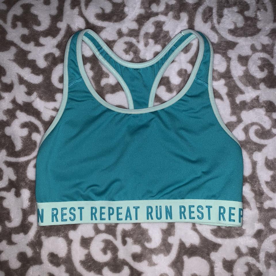 💠🐬 Super cute teal sports bra 🌐🤖 The gel wording - Depop