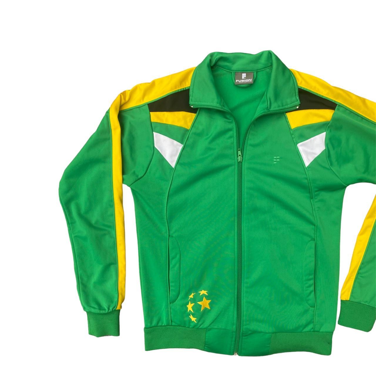 Green and yellow South Africa track jacket Yellow... - Depop